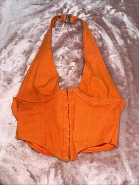 Windsor Orange Halter Corset Top